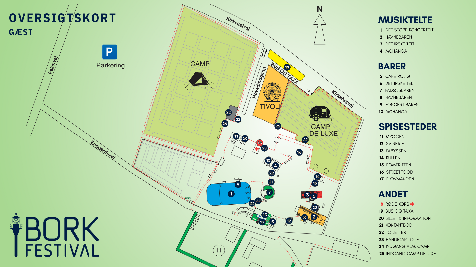 Oversigtskort over Bork Festival
